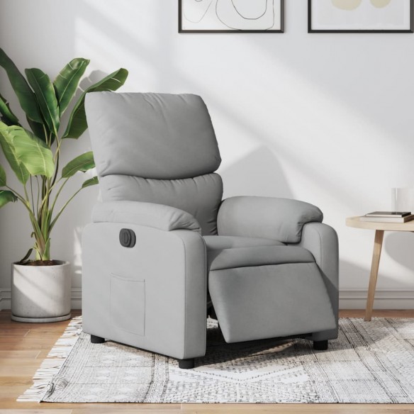 Fauteuil inclinable électrique Gris clair Tissu