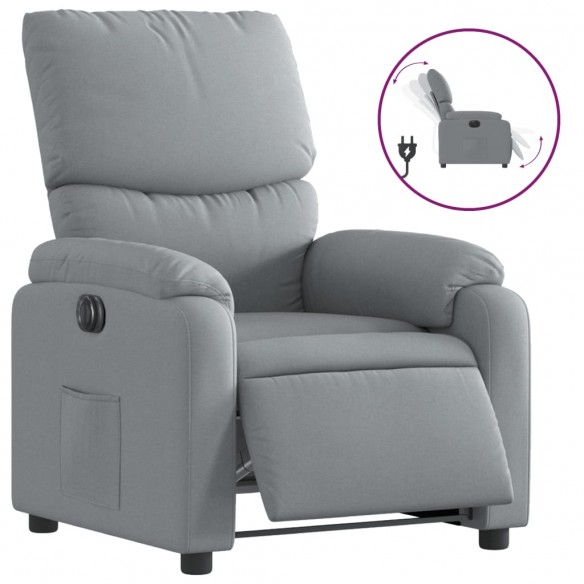 Fauteuil inclinable électrique Gris clair Tissu