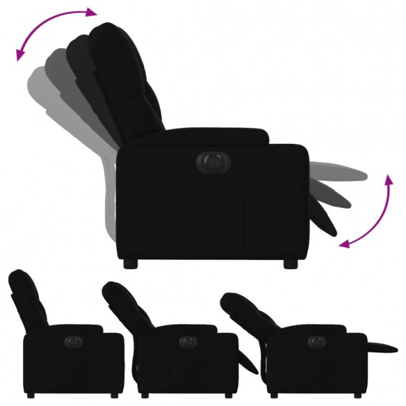 Fauteuil inclinable électrique Noir Tissu