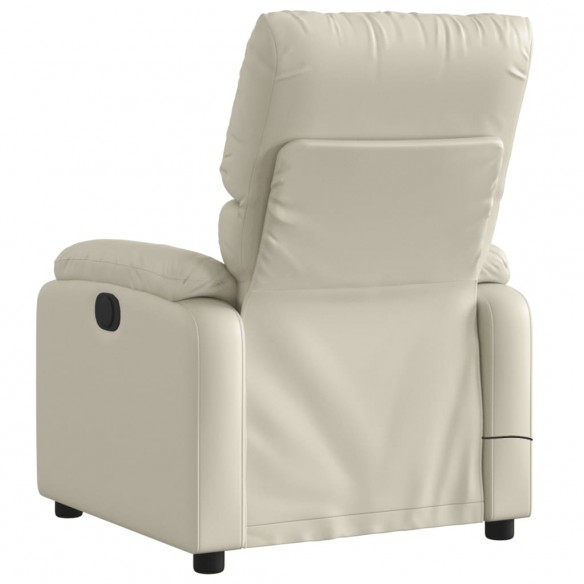 Fauteuil de massage inclinable électrique crème similicuir