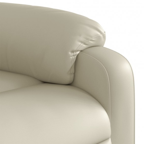 Fauteuil de massage inclinable électrique crème similicuir