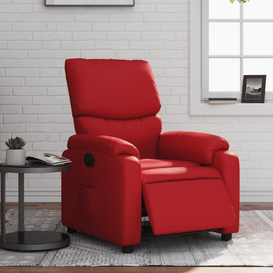 Fauteuil inclinable électrique Rouge Similicuir