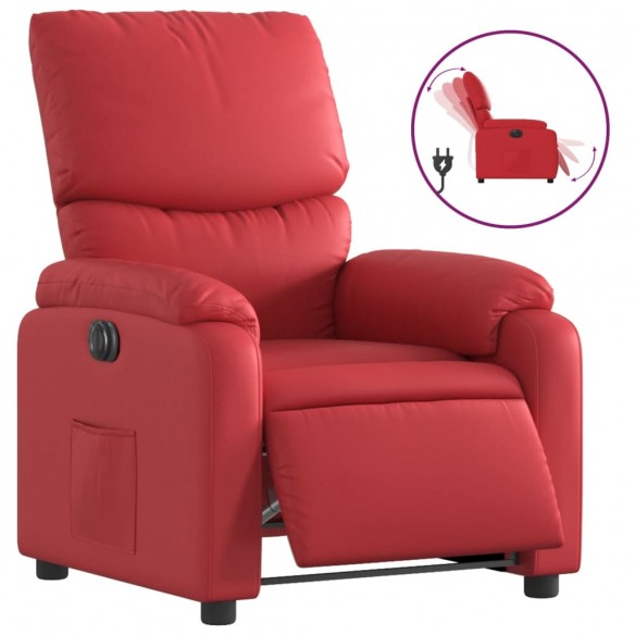 Fauteuil inclinable électrique Rouge Similicuir