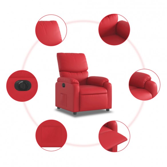 Fauteuil inclinable électrique Rouge Similicuir