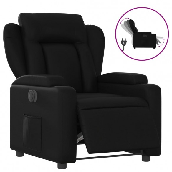 Fauteuil inclinable électrique Noir Similicuir