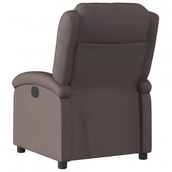 Fauteuil inclinable électrique marron foncé cuir véritable