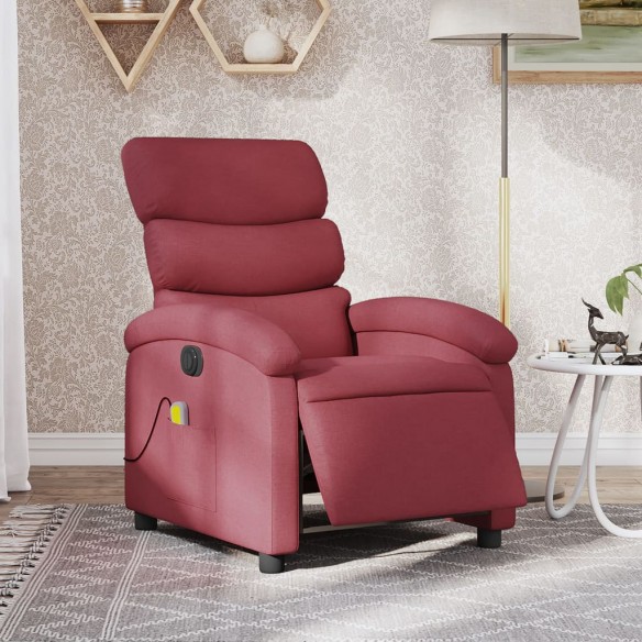 Fauteuil de massage inclinable électrique Rouge bordeaux Tissu