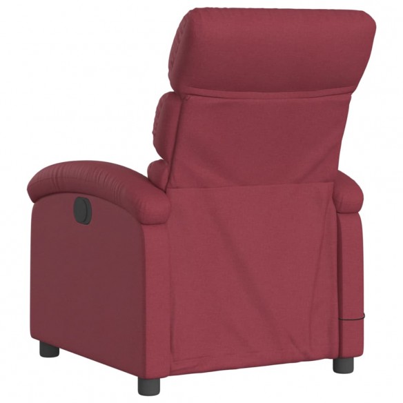 Fauteuil de massage inclinable électrique Rouge bordeaux Tissu