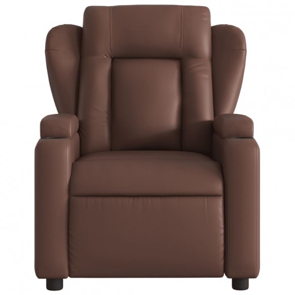 Fauteuil de massage inclinable électrique marron similicuir