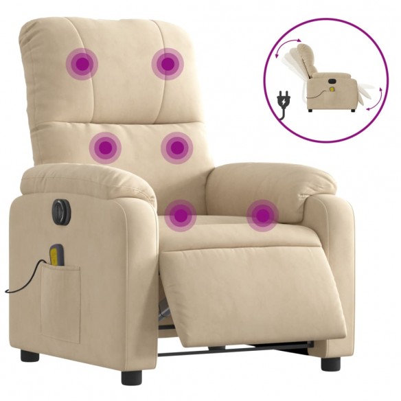 Fauteuil inclinable de massage électrique crème