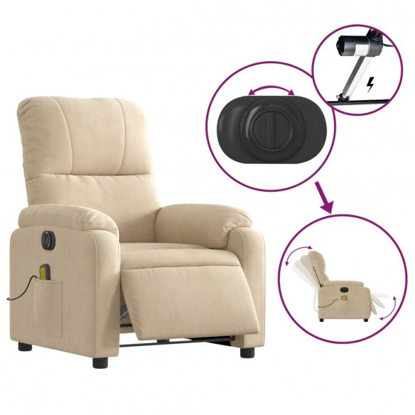 Fauteuil inclinable de massage électrique crème