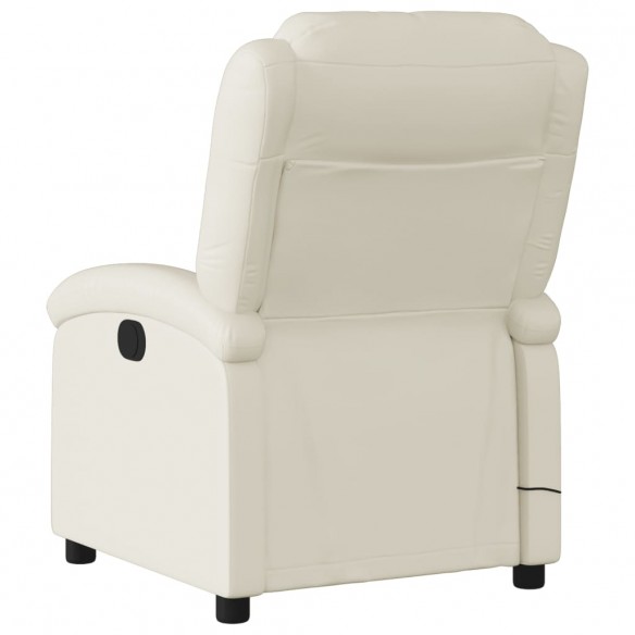 Fauteuil de massage inclinable électrique crème similicuir