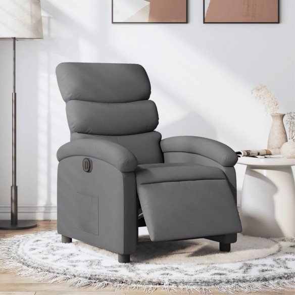 Fauteuil inclinable électrique Gris foncé Tissu