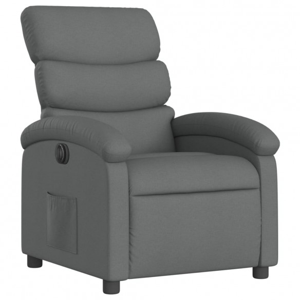 Fauteuil inclinable électrique Gris foncé Tissu