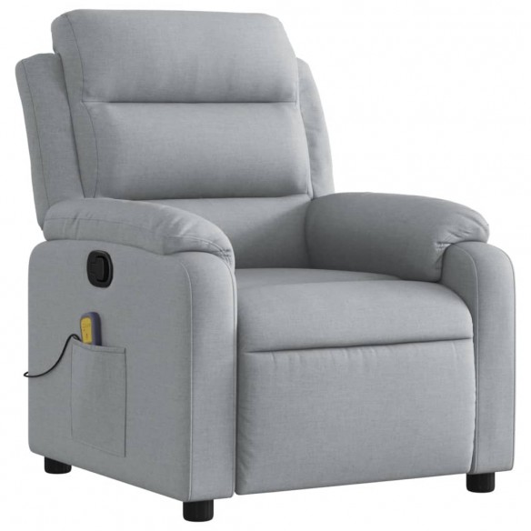 Fauteuil de massage inclinable Gris clair Tissu