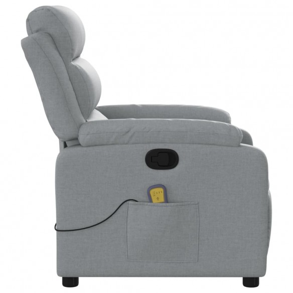 Fauteuil de massage inclinable Gris clair Tissu