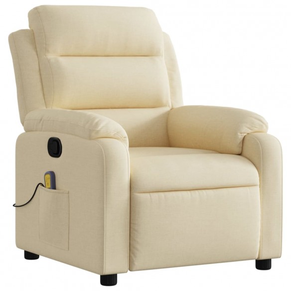 Fauteuil de massage inclinable Crème Tissu