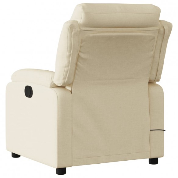 Fauteuil de massage inclinable Crème Tissu