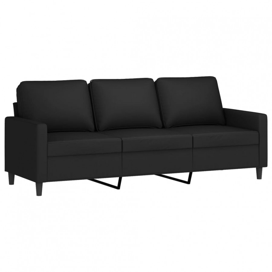 Ensemble de canapés 3 pcs avec coussins Noir Velours