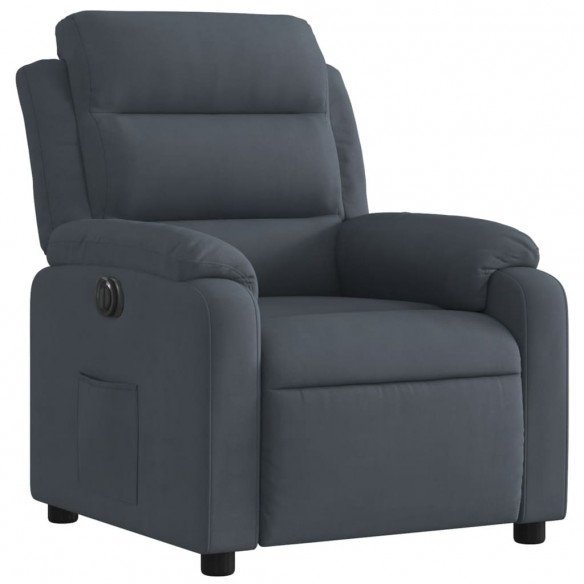 Fauteuil inclinable électrique Gris foncé Velours