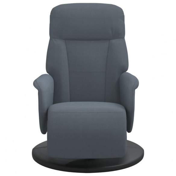 Fauteuil inclinable avec repose-pied gris foncé velours