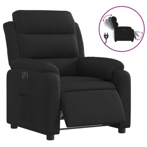 Fauteuil inclinable électrique Noir Tissu