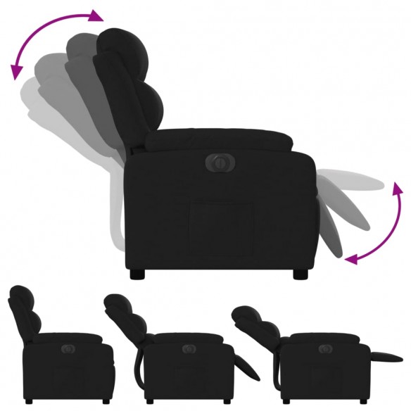 Fauteuil inclinable électrique Noir Tissu