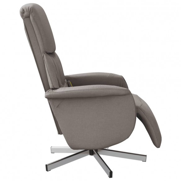 Fauteuil inclinable de massage avec repose-pieds taupe tissu