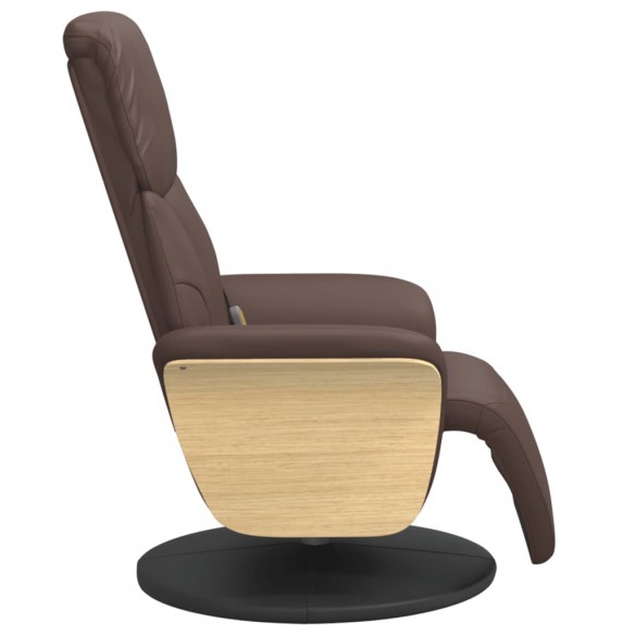 Fauteuil inclinable de massage repose-pieds marron similicuir