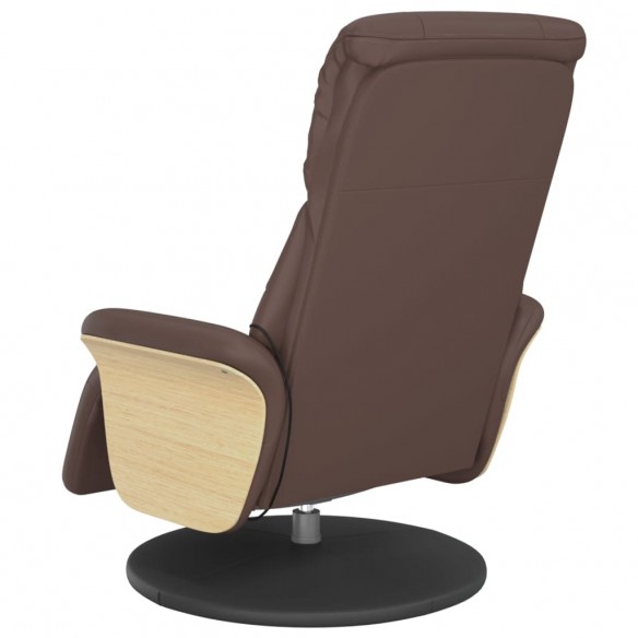 Fauteuil inclinable de massage repose-pieds marron similicuir