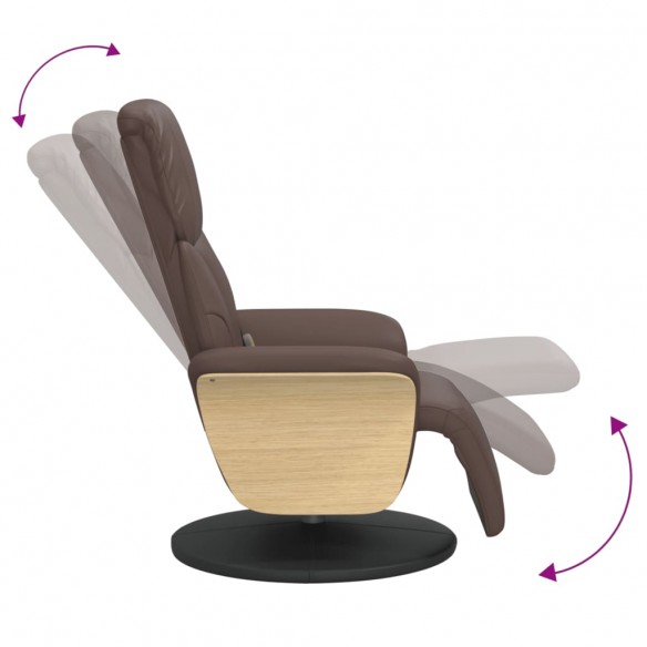 Fauteuil inclinable de massage repose-pieds marron similicuir