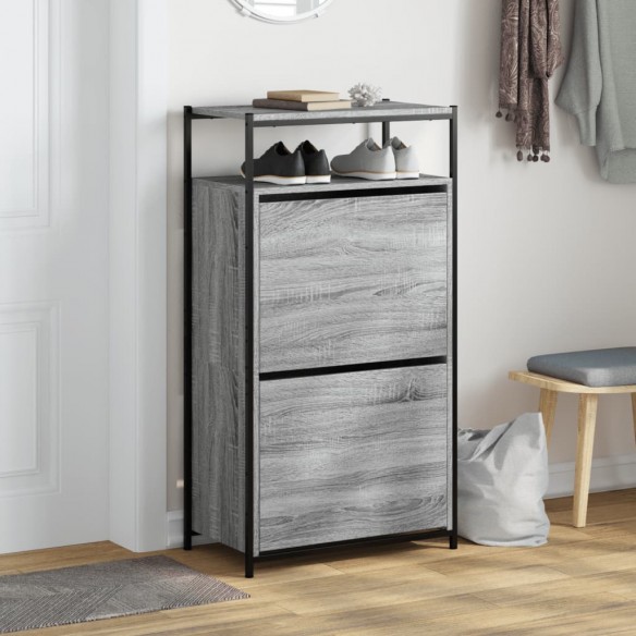 Armoire à chaussures Sonoma gris 60x34x112 cm Bois d'ingénierie