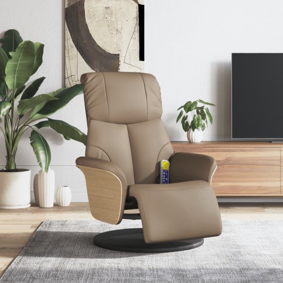 Fauteuil inclinable de massage repose-pieds cappuccino