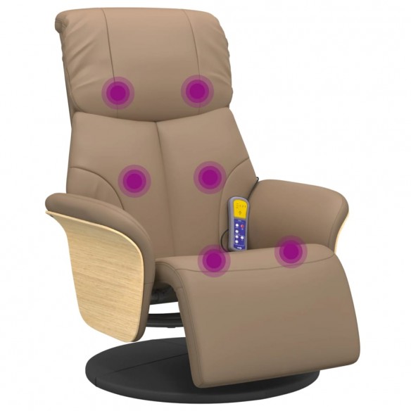 Fauteuil inclinable de massage repose-pieds cappuccino