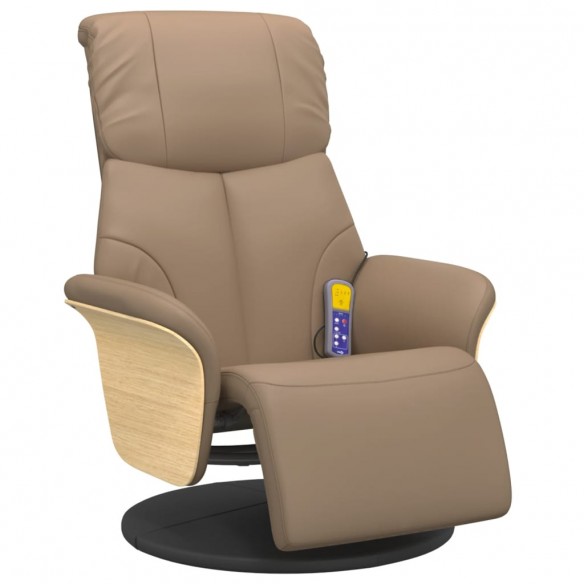 Fauteuil inclinable de massage repose-pieds cappuccino