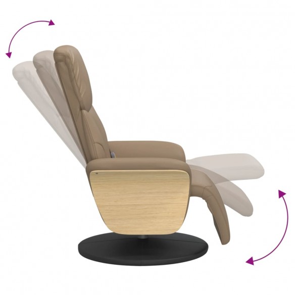 Fauteuil inclinable de massage repose-pieds cappuccino