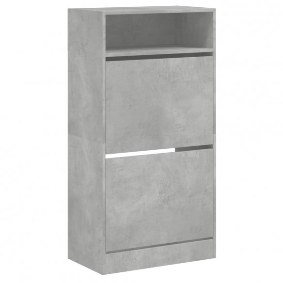 Armoire à chaussures gris béton 60x34x116 cm bois d'ingénierie