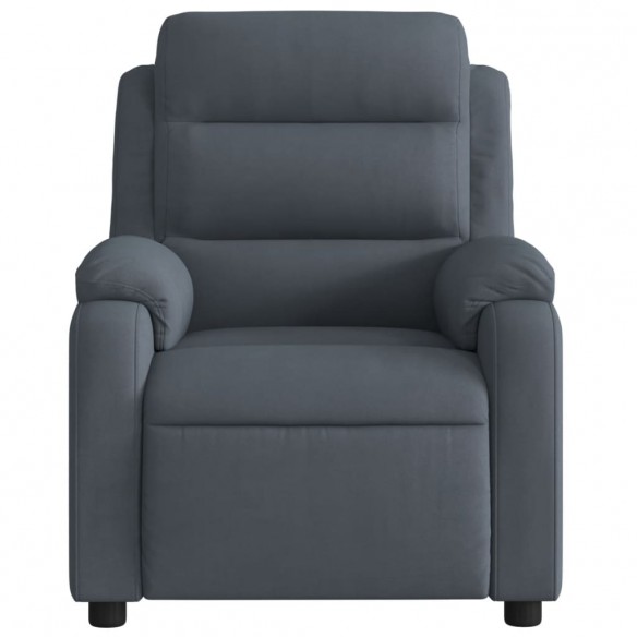 Fauteuil de massage inclinable gris foncé velours