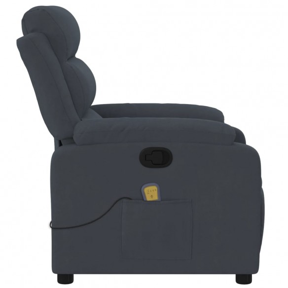 Fauteuil de massage inclinable gris foncé velours