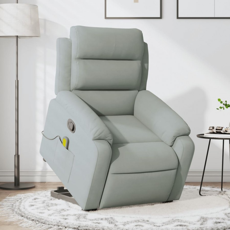 Fauteuil de massage inclinable Gris clair Velours