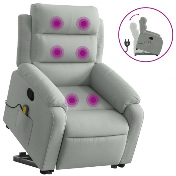 Fauteuil de massage inclinable Gris clair Velours