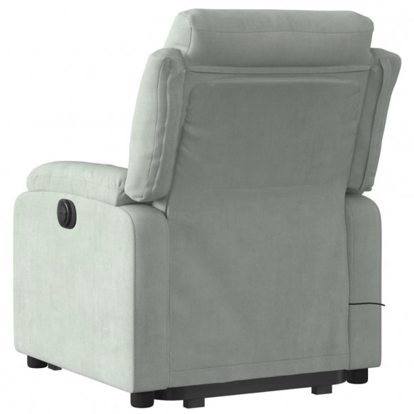 Fauteuil de massage inclinable Gris clair Velours