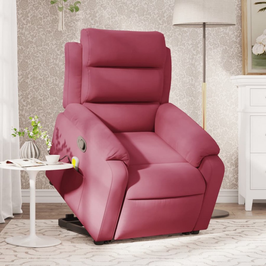 Fauteuil de massage inclinable Rouge bordeaux Velours