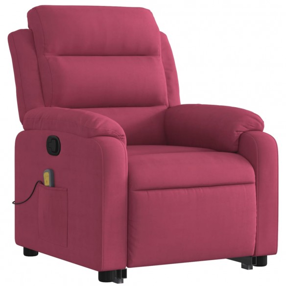 Fauteuil de massage inclinable Rouge bordeaux Velours