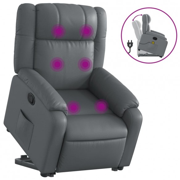 Fauteuil inclinable de massage Gris Similicuir