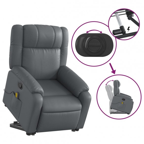 Fauteuil inclinable de massage Gris Similicuir