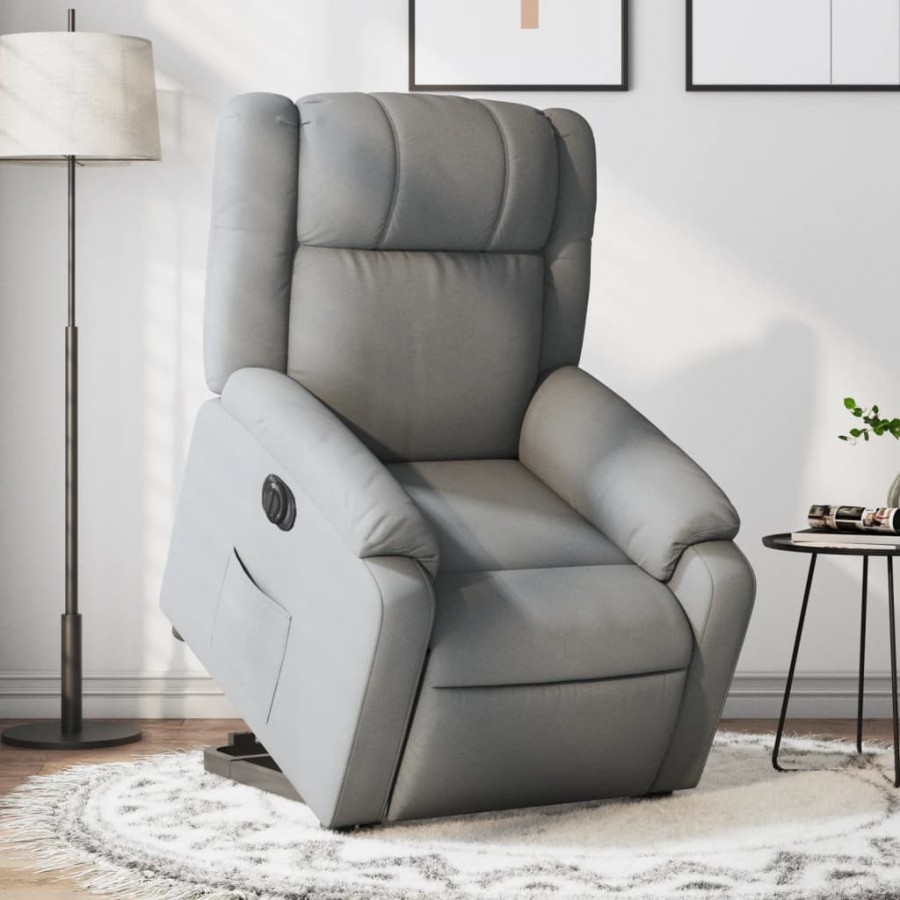 Fauteuil inclinable électrique gris clair tissu