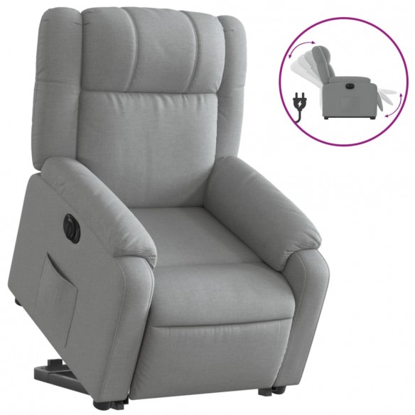 Fauteuil inclinable électrique gris clair tissu