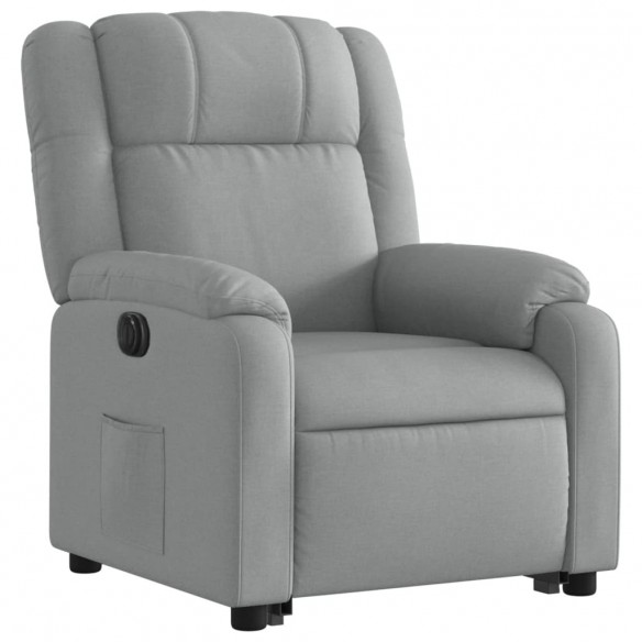 Fauteuil inclinable électrique gris clair tissu