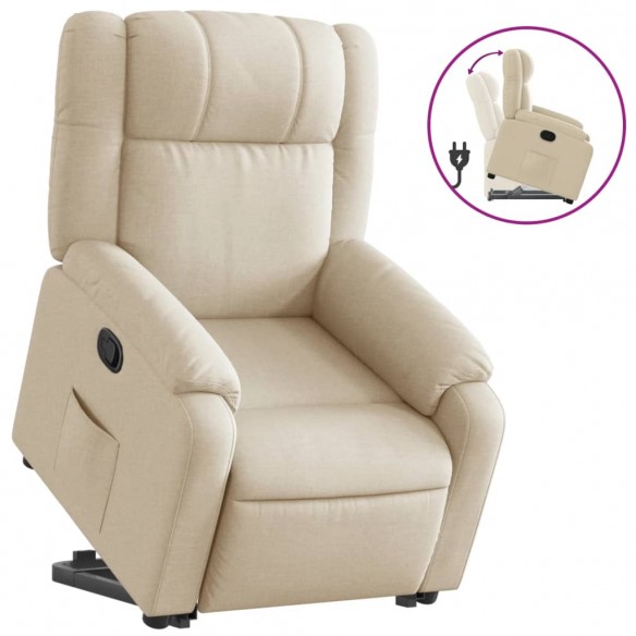 Fauteuil inclinable Crème Tissu